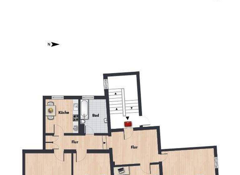 Studio zur Miete 169 € 1 Zimmer 24,1 m² 2. Geschoss frei ab 01.04.2026 Kleiststr. 13 Innenstadt Wolfsburg 38440