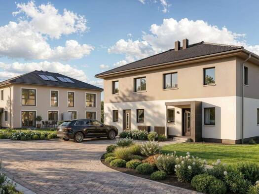 Doppelhaushälfte zum Kauf - Erstbezug provisionsfrei 4,5 Zimmer 114 m² 677 m² Grundstück frei ab 31.12.2026 Gohlis Dresden 01156