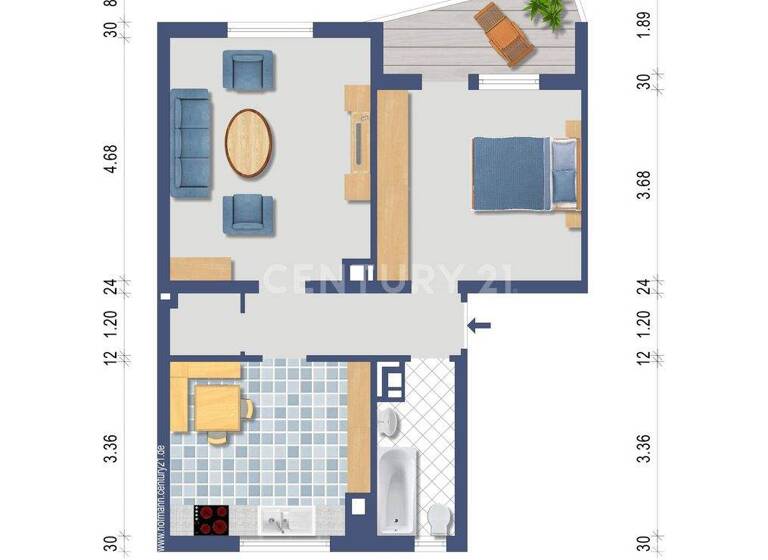 Wohnung zum Kauf 134.000 € 2 Zimmer 57 m² EG Hausen 79688