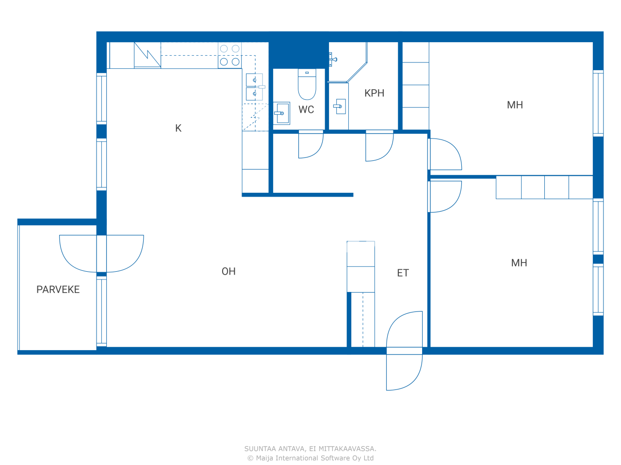 Studio zum Kauf 174.000 € 3 Zimmer 75 m²<br/>Wohnfläche 3.<br/>Geschoss Jaakkimantie 24 Espoo 02140