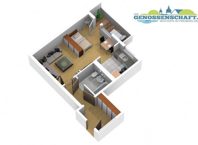 Studio zur Miete 289 € 1 Zimmer 39 m² 3. Geschoss Am Mühlteich 36 Freiberg 09599