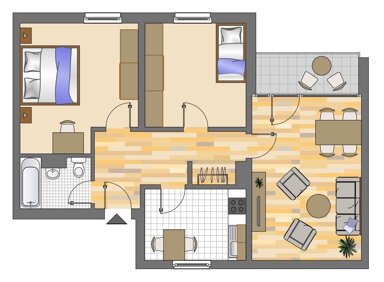 Wohnung zur Miete 657 € 3 Zimmer 72,6 m² 5. Geschoss frei ab 27.12.2024 Euskirchener Straße 68 Erfttal Neuss 41469