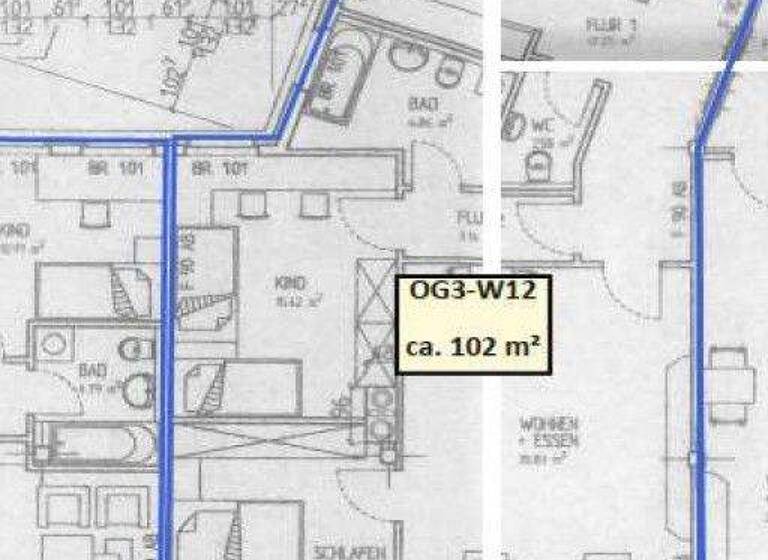 Wohnung zur Miete 860 € 3 Zimmer 102 m² 3. Geschoss Innenstadt Ahlen 59227