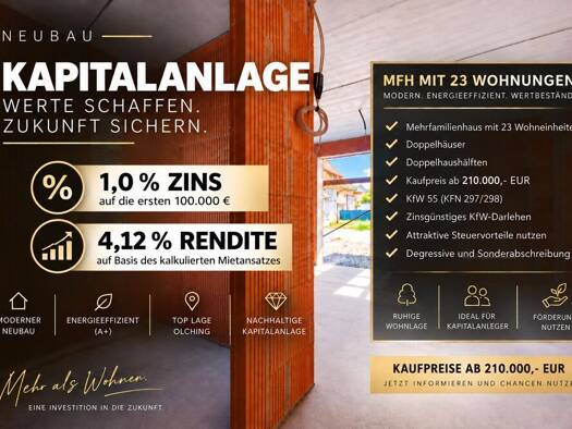 Wohnung zum Kauf 210.000 € 1 Zimmer 22,3 m² 3. Geschoss Olching Olching 82140