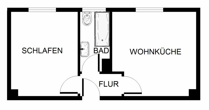 Wohnung zur Miete 432 € 2 Zimmer 43,2 m²<br/>Wohnfläche 1.<br/>Geschoss 01.02.2025<br/>Verfügbarkeit Dellmannsfeld 43 Überruhr-Hinsel Essen 45277