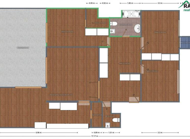 Wohnung zum Kauf 21.490.000 CZK 4 Zimmer 140 m² 2. Geschoss Tigridova 1498 Praha 4 14000