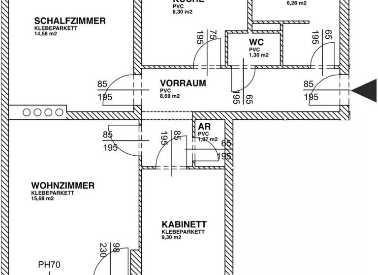 Wohnung zur Miete 559 € 3 Zimmer 69,5 m² 1. Geschoss frei ab 01.05.2026 Zibermayrstraße 35 Waldegg Linz 4020
