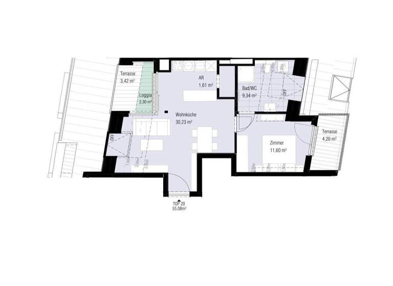 Wohnung zum Kauf - Erstbezug 691.100 € 2 Zimmer 55 m² 4. Geschoss Wien 1060