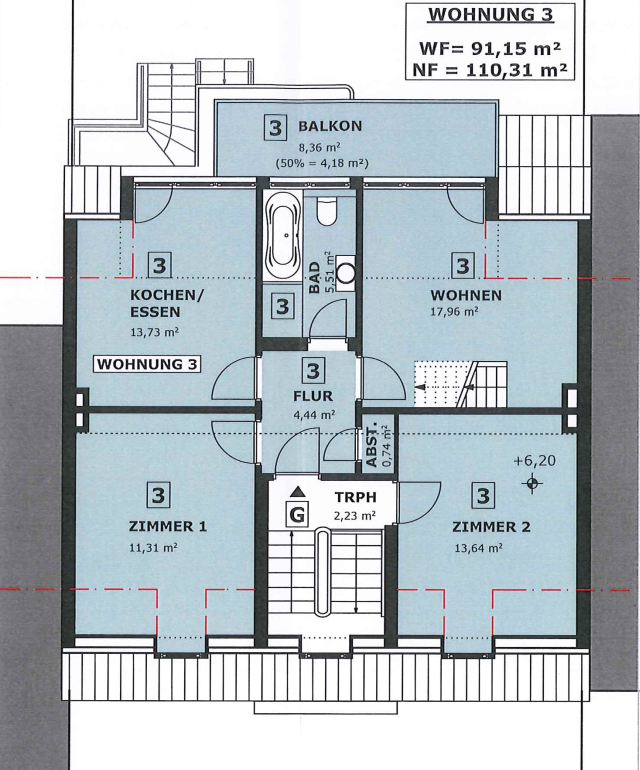 Maisonette zum Kauf 390.000 € 3 Zimmer 91,2 m²<br/>Wohnfläche ab sofort<br/>Verfügbarkeit Gartenfeld 3 Trier 54295