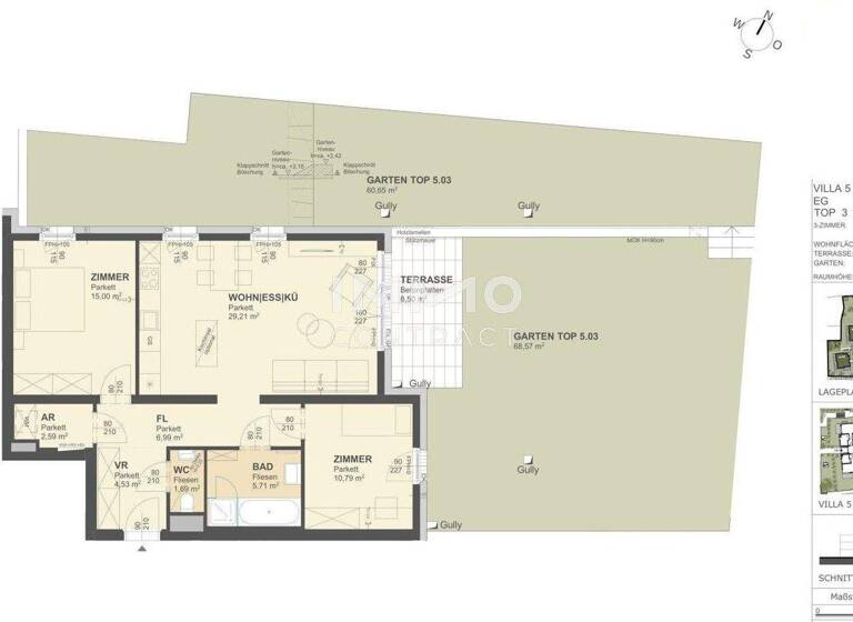 Wohnung zum Kauf - Erstbezug 480.000 € 3 Zimmer 77,1 m² Krems an der Donau 3500