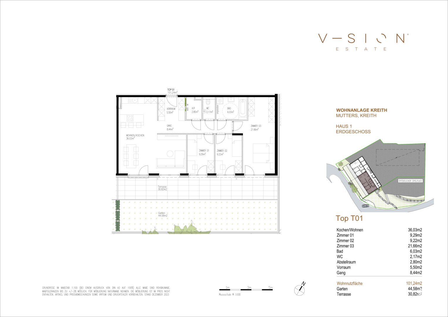 Wohnung zum Kauf 719.000 € 4 Zimmer 101,2 m²<br/>Wohnfläche EG<br/>Geschoss Mutters 6162