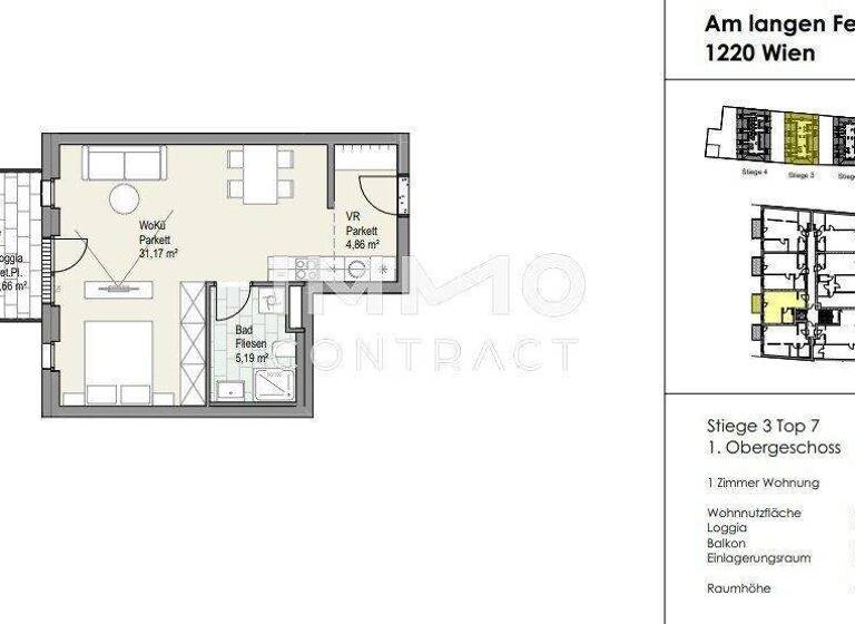 Wohnung zum Kauf - Erstbezug provisionsfrei 310.700 € 1 Zimmer 41,2 m² Wien 1220