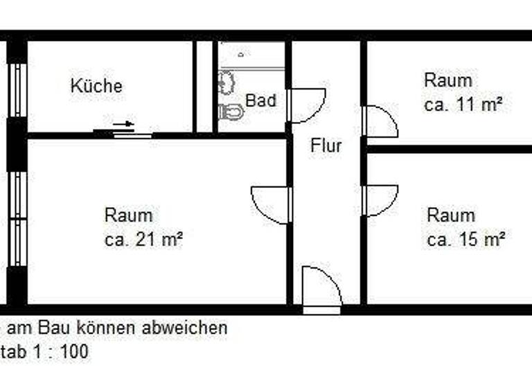 Wohnung zur Miete 310 € 3 Zimmer 68,6 m² 4. Geschoss Grashalmstr. 22 Heide Nord Halle (Saale) 06120