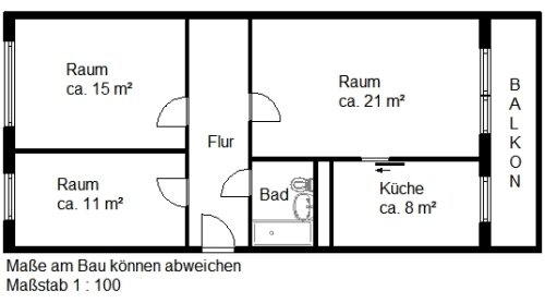 Wohnung zur Miete 344 € 3 Zimmer 68,6 m²<br/>Wohnfläche 4.<br/>Geschoss Eichelweg 3 Heide-Nord / Blumenau Halle (Saale) 06120