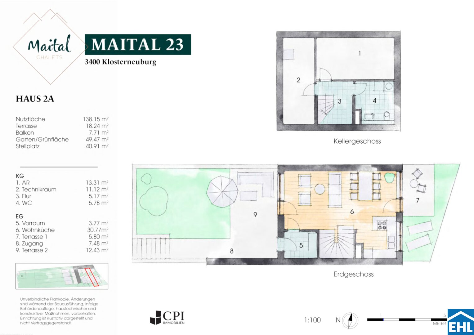 Reihenmittelhaus zum Kauf 510.000 € 5 Zimmer 102,8 m²<br/>Wohnfläche Maital Kierling 3400