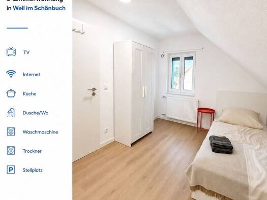 Wohnung zur Miete auf Zeit 2.160 € 5 Zimmer 84 m² frei ab sofort Otto-Hahn-Straße Breitenstein Weil im Schönbuch 71093