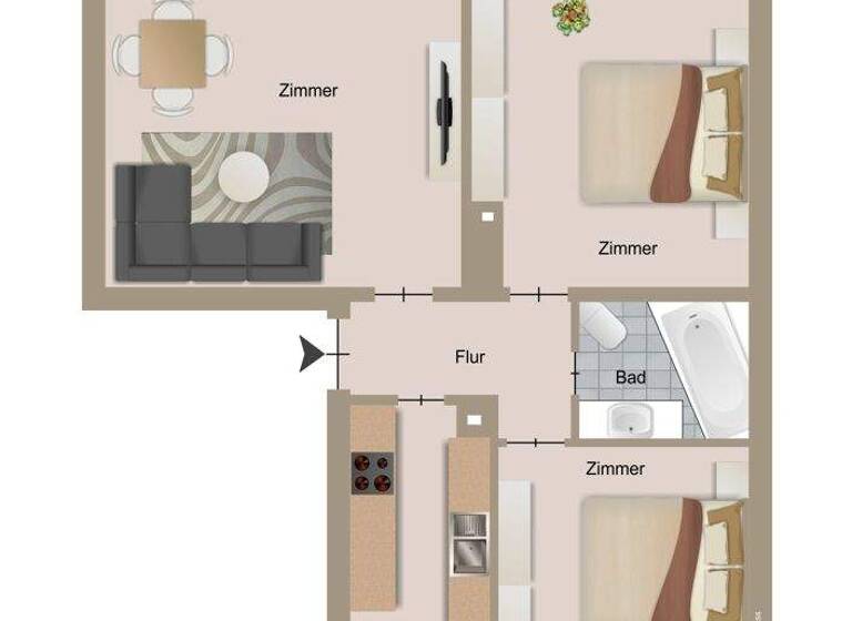 Wohnung zum Kauf 128.000 € 3 Zimmer 65,2 m² Stadtgebiet St. Georgen 78112