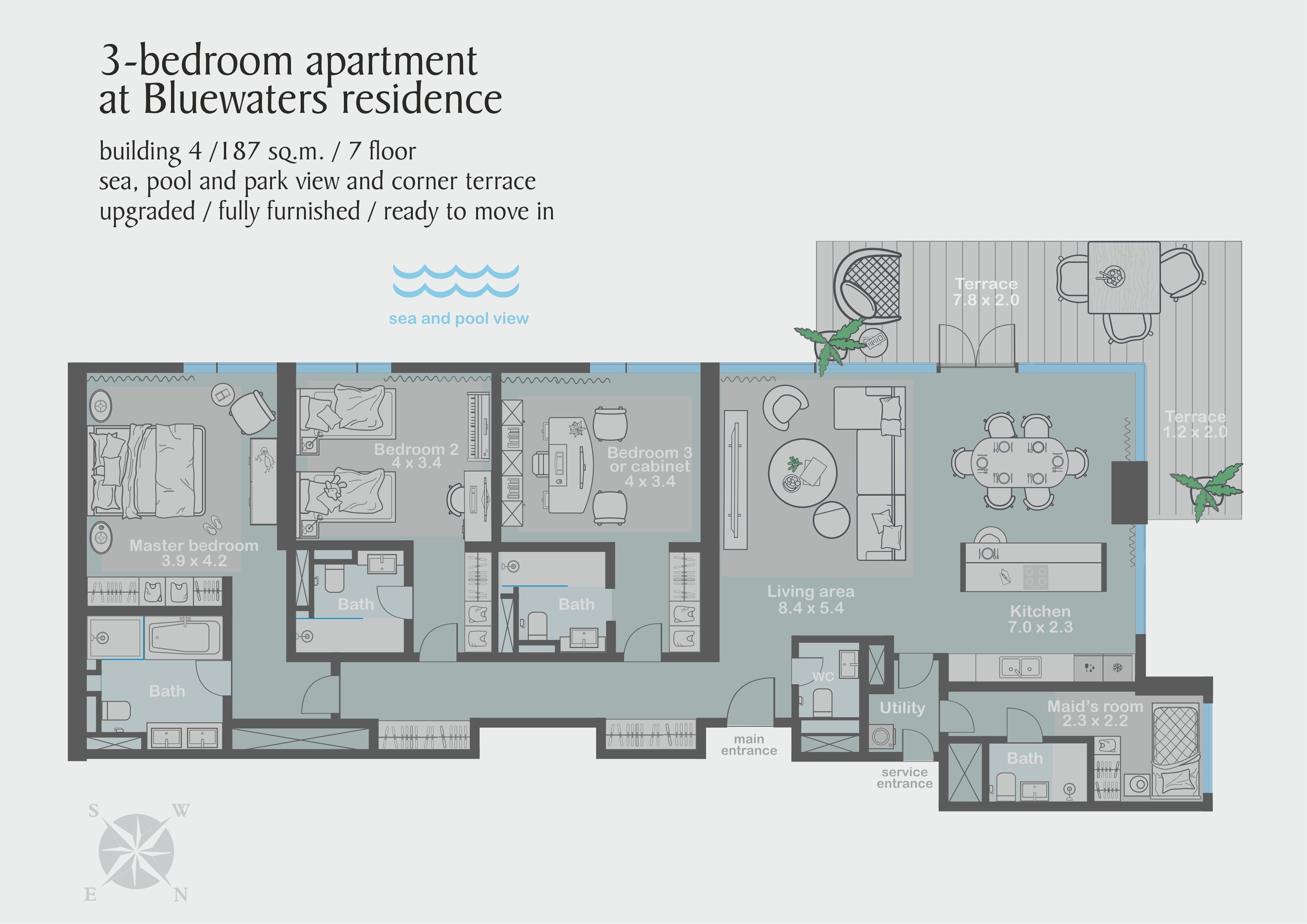 Wohnung zum Kauf provisionsfrei 4.000.000 € 5 Zimmer 195 m²<br/>Wohnfläche 7.<br/>Geschoss Dubai