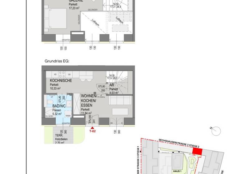 Studio zum Kauf - Erstbezug 379.000 € 1 Zimmer 47,9 m² EG Sechshauser Straße Wien 1150