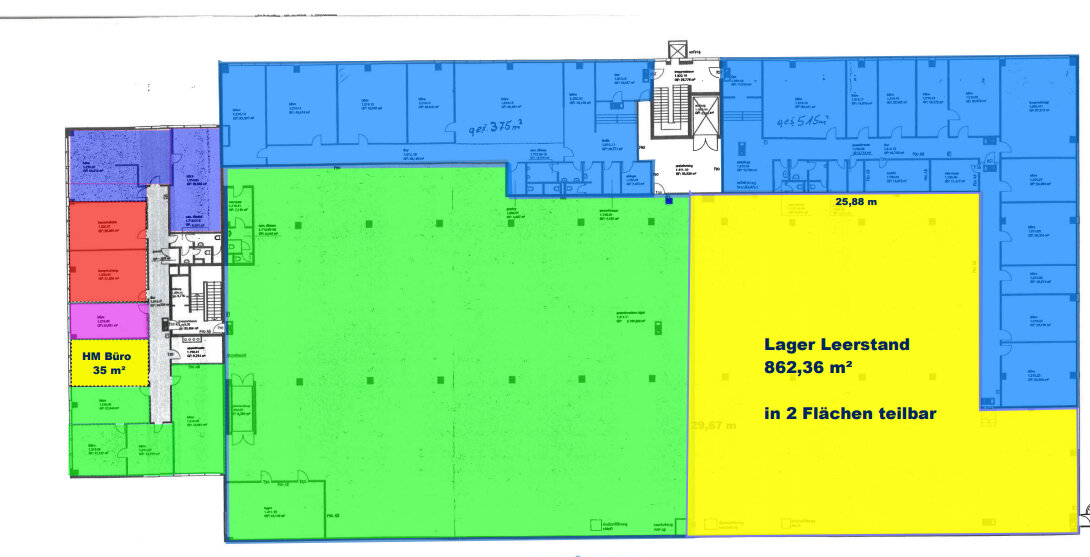 Bürofläche zur Miete provisionsfrei 7,50 € 545 m²<br/>Bürofläche ab 30 m²<br/>Teilbarkeit Tiefenbroich Ratingen 40880