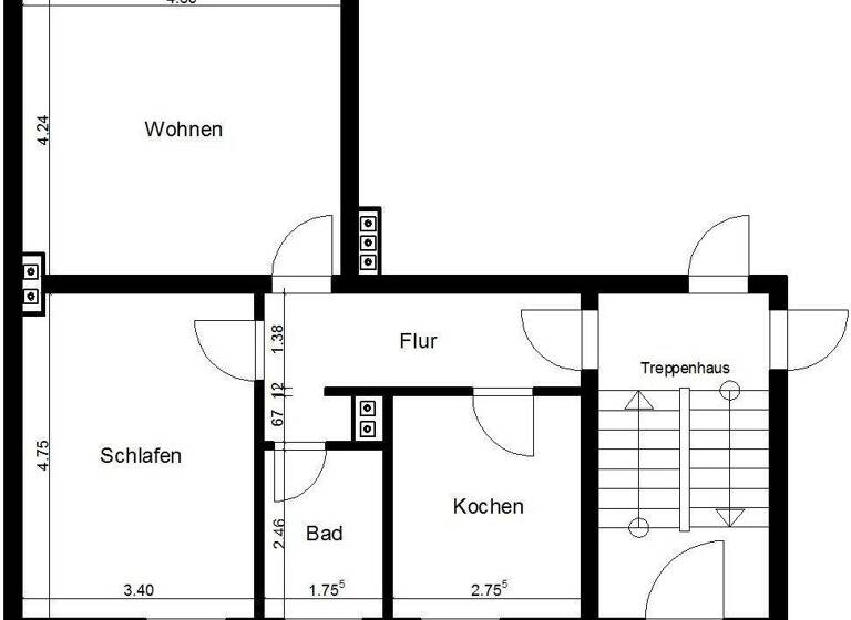 Wohnung zur Miete 336 € 2 Zimmer 51,6 m² EG Königshof 5 Nordhausen 99734