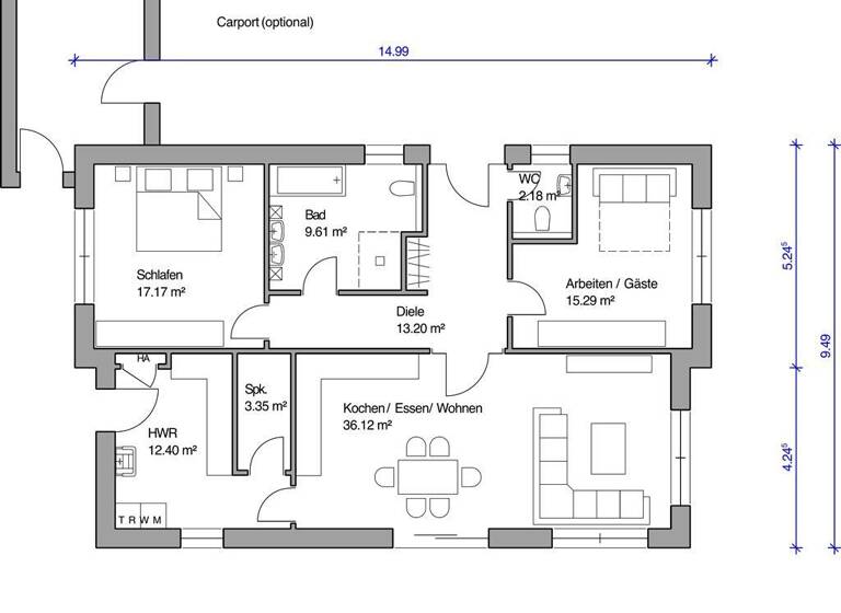 Einfamilienhaus zum Kauf - Erstbezug provisionsfrei 479.000 € 3 Zimmer 110 m² 600 m² Grundstück frei ab 01.10.2027 Auf dem Lindenkamp Wiesmoor 26639