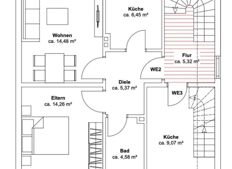 Wohnung zur Miete 590 € 2,5 Zimmer 45 m² 1. Geschoss Wethmar Lünen 44534