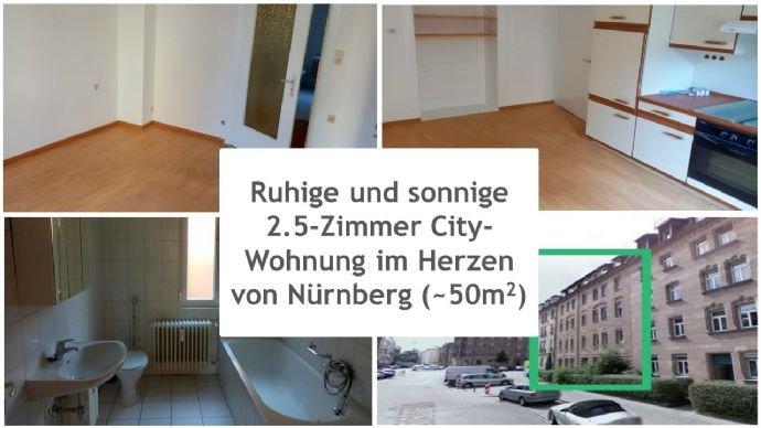 Wohnung zur Miete 550 € 2,5 Zimmer 50 m²<br/>Wohnfläche EG<br/>Geschoss Wirthstraße 42 Galgenhof Nürnberg 90459