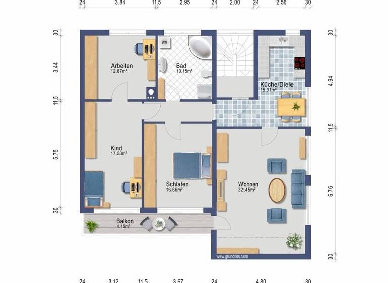 Wohnung zum Kauf 575.000 € 4 Zimmer 110,4 m²<br/>Wohnfläche 1.<br/>Geschoss Stadtmitte Neu-Ulm 89231