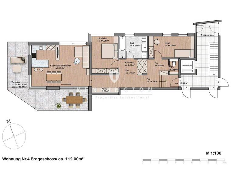 Wohnung zum Kauf - Erstbezug 1.064.000 € 3 Zimmer 112 m² EG Gauting 82131