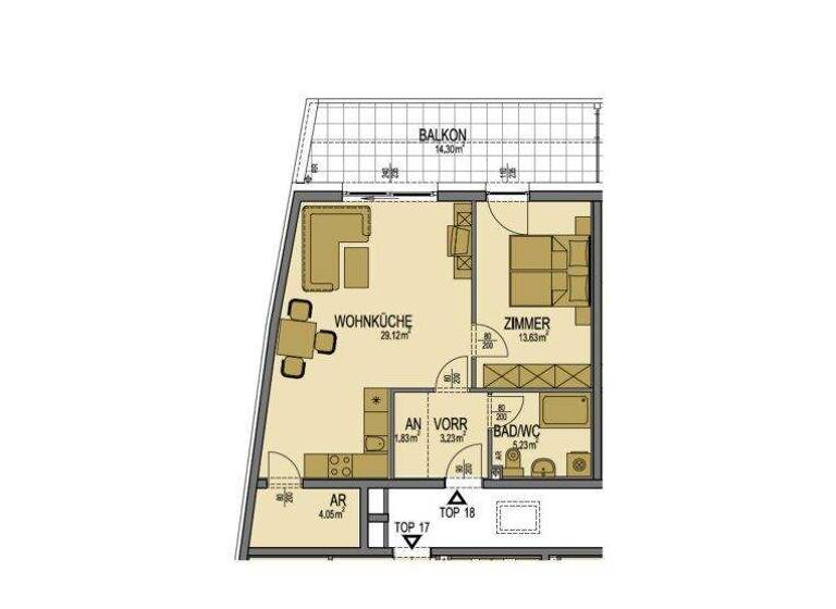 Wohnung zur Miete 625 € 2 Zimmer 57,1 m² Hintere Ortsstraße 51 Himberg 2325