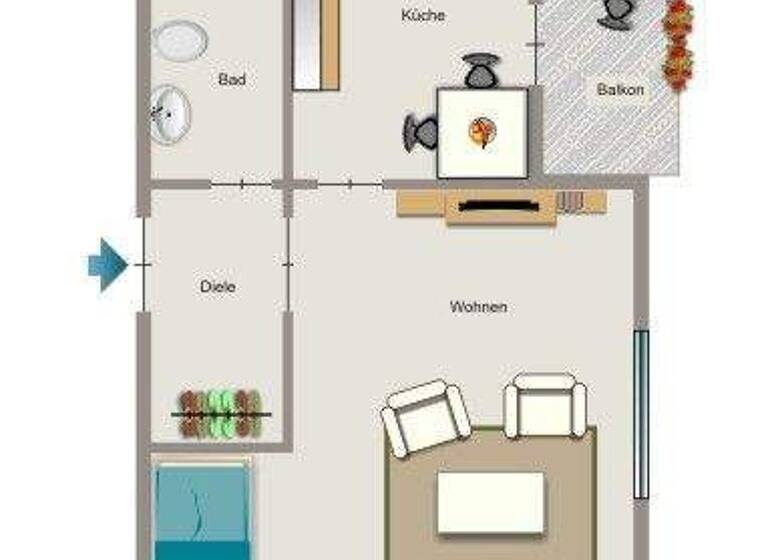 Wohnung zur Miete 305 € 1,5 Zimmer 36,2 m² 1. Geschoss Reichsweg 67 Brambauer Lünen 44536