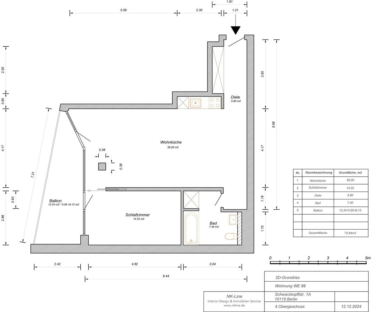 Wohnung zum Kauf 689.000 € 2 Zimmer 73 m²<br/>Wohnfläche 4.<br/>Geschoss Schwartzkopffstraße 1a Mitte Berlin 10115