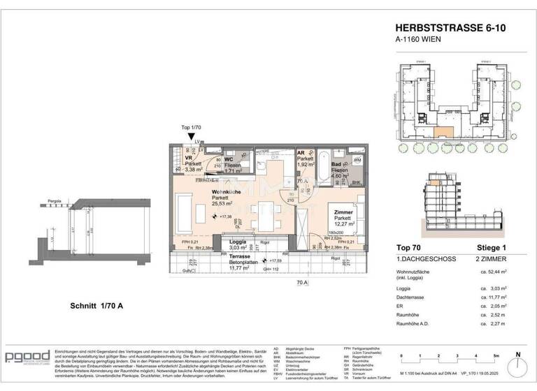 Wohnung zum Kauf 431.800 € 2 Zimmer 49,4 m² 5. Geschoss frei ab 01.09.2028 Wien 1160
