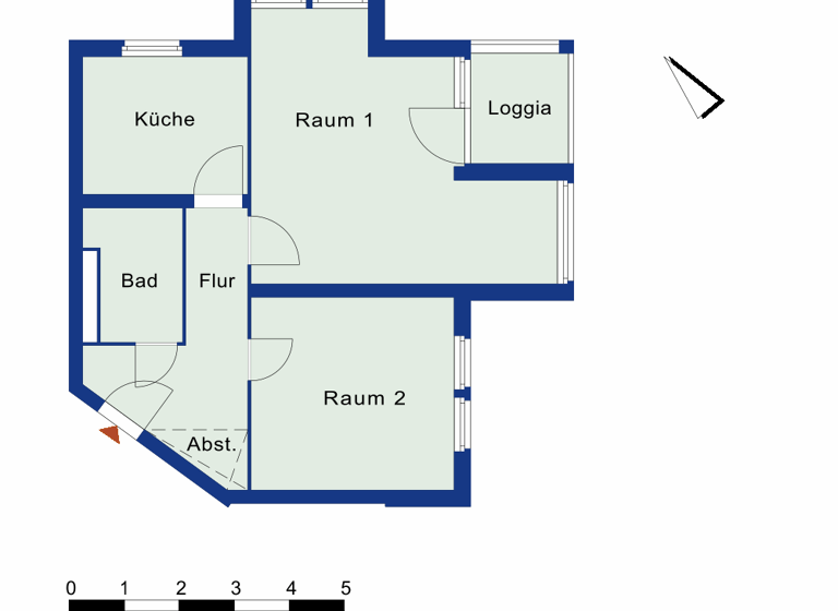 Wohnung zur Miete 653 € 2 Zimmer 58,5 m² 2. Geschoss frei ab sofort Bernauer Str. 141- 145 Tegel Berlin 13507