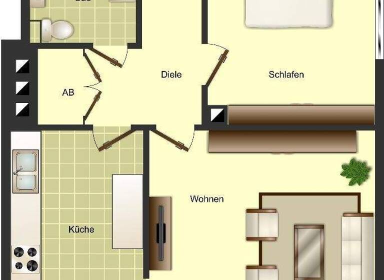 Wohnung zur Miete 449 € 2 Zimmer 47,2 m² 3. Geschoss frei ab 17.04.2026 Rembrandtstraße 3 Stadt Ibbenbüren 49477