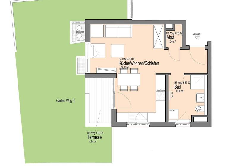 Studio zur Miete 650 € 1 Zimmer 38 m² EG Unterweissach Weissach im Tal 71554