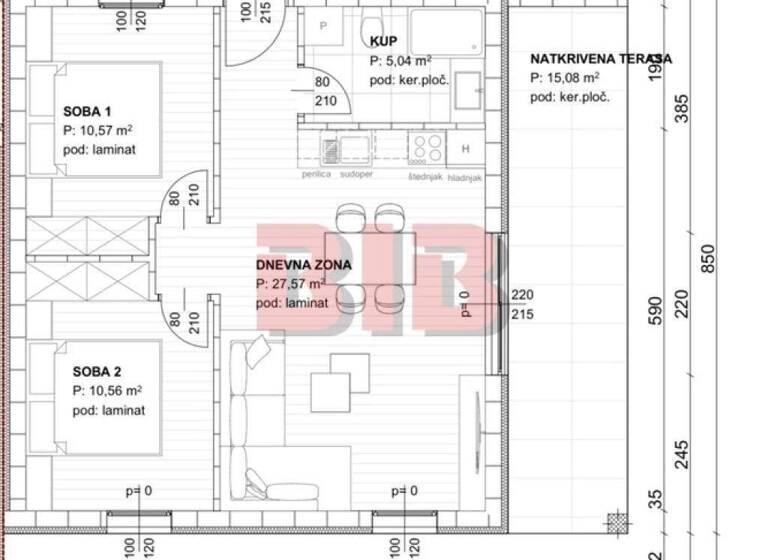 Wohnung zum Kauf 250.000 € 2 Zimmer 63 m² Dobrinj