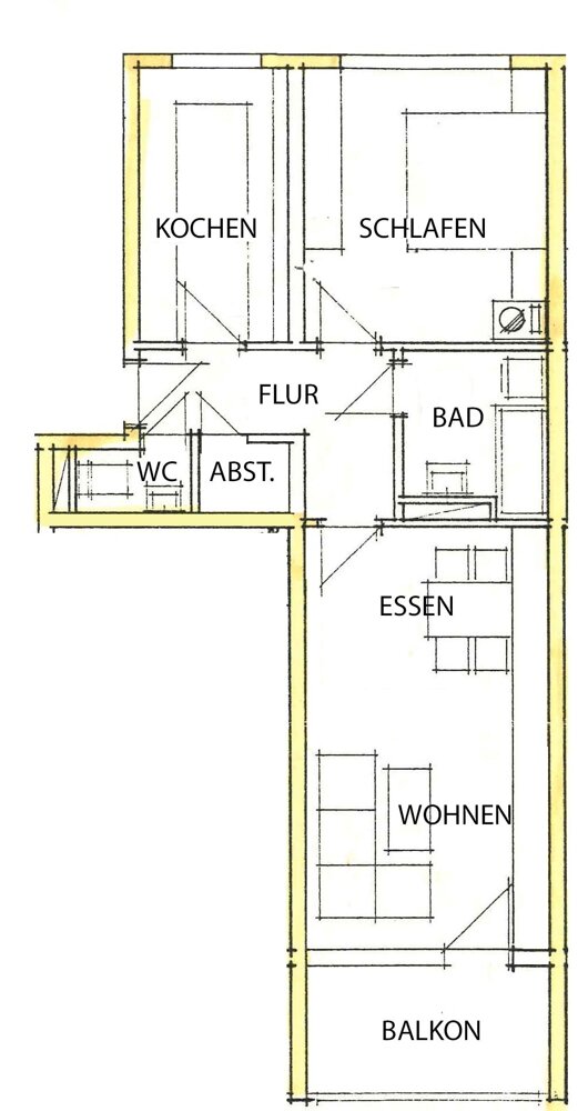 Wohnung zum Kauf 159.000 € 2,5 Zimmer 59,2 m²<br/>Wohnfläche Mörikestraße 34 Trossingen Trossingen 78647