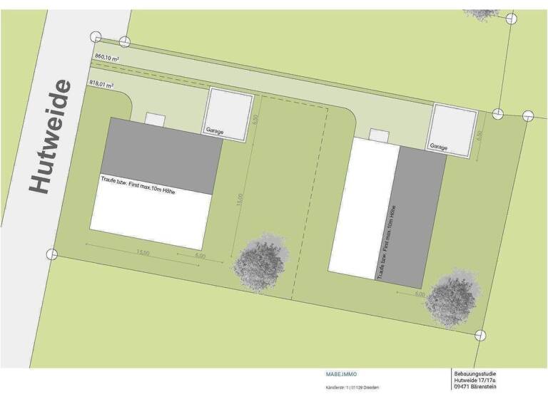 Grundstück zum Kauf 37.900 € 860,1 m² Grundstück Hutweide 17a Bärenstein 09471