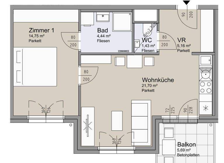 Wohnung zum Kauf - Erstbezug 364.000 € 2 Zimmer 47,5 m² 4. Geschoss Leystraße Wien 1200