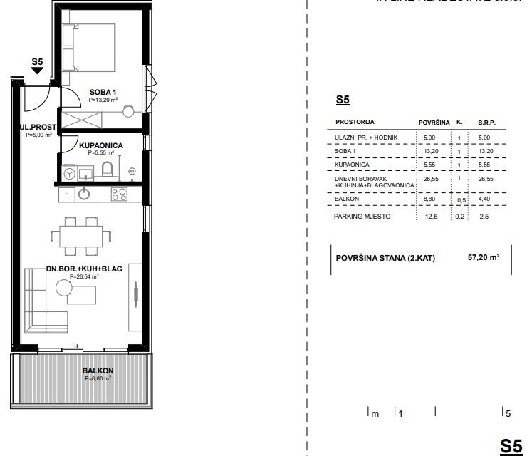 Wohnung zum Kauf 207.708 € 1 Zimmer 57 m²<br/>Wohnfläche 1.<br/>Geschoss Komarna