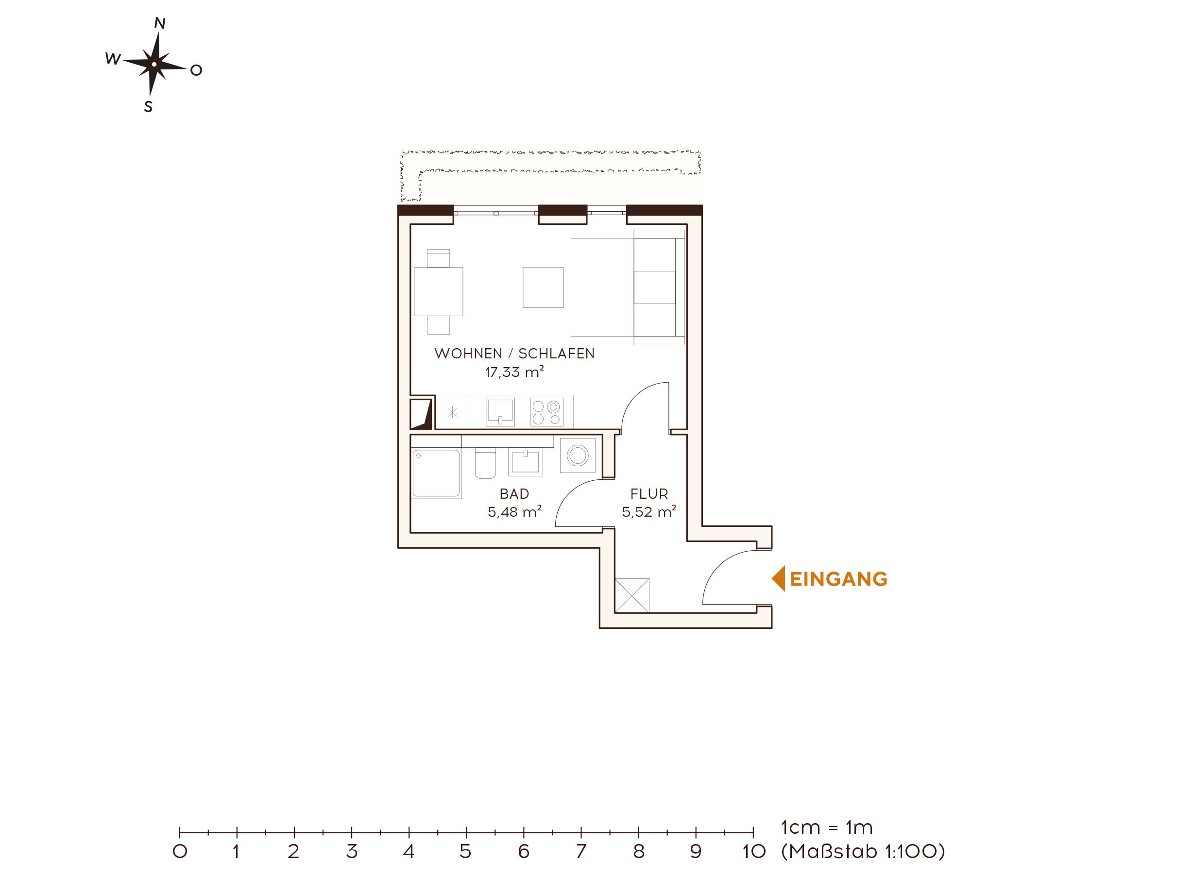 Wohnung zum Kauf provisionsfrei 285.000 € 1 Zimmer 28,3 m²<br/>Wohnfläche EG<br/>Geschoss Steenwisch 28 Eimsbüttel Hamburg 22527