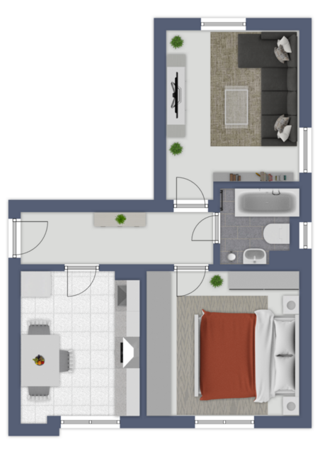 Wohnung zur Miete 390 € 2 Zimmer 50,9 m²<br/>Wohnfläche Rütlistr. 3 Niedergorbitz/Roßthal Dresden 01169