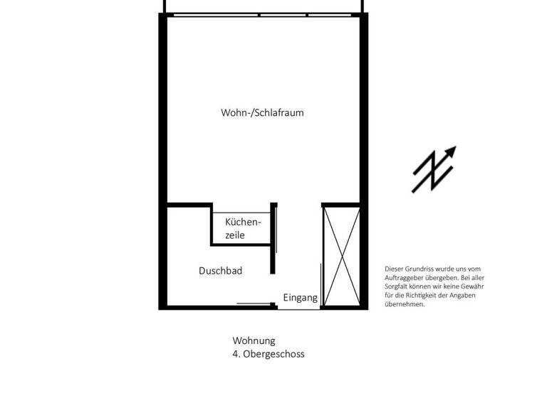 Studio zum Kauf 252.000 € 1 Zimmer 21 m² 4. Geschoss Winterhude Hamburg 22299