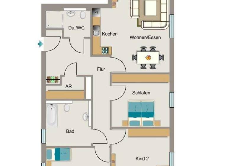 Wohnung zur Miete 1.354 € 4 Zimmer 111,8 m² 2. Geschoss Marsbruchstraße 25 Schüren Dortmund 44287