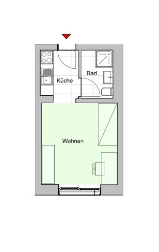 Wohnung zur Miete 448 € 1 Zimmer 21,9 m²<br/>Wohnfläche Heimchenweg 86 Unterliederbach Frankfurt am Main 65929