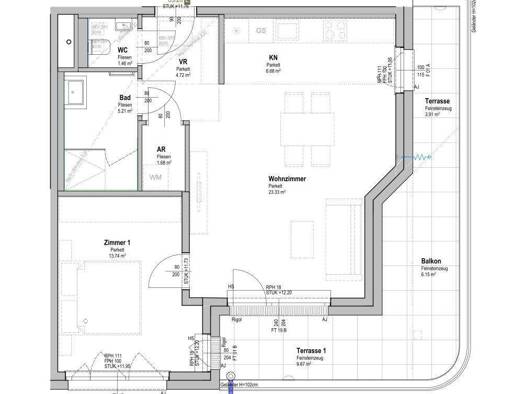 Terrassenwohnung zur Miete - Erstbezug 1.390 € 2 Zimmer 56,8 m² 4. Geschoss Laaer-Berg-Straße Wien 1100