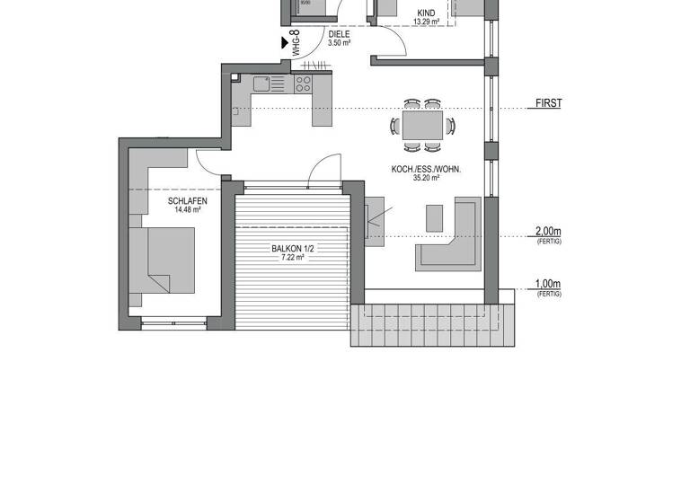 Wohnung zum Kauf provisionsfrei 516.500 € 3 Zimmer 81,6 m²<br/>Wohnfläche Dachgeschoss, EG<br/>Geschoss Pfuhl Neu-Ulm 89233