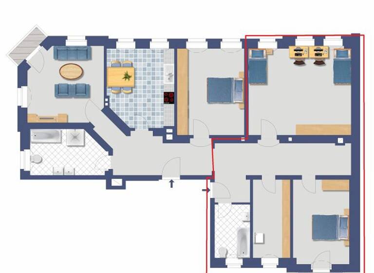 Wohnung zum Kauf provisionsfrei 206.000 € 2 Zimmer 79,9 m²<br/>Wohnfläche 1.<br/>Geschoss Burgkstraße 23 Löbtau-Nord Dresden 01159